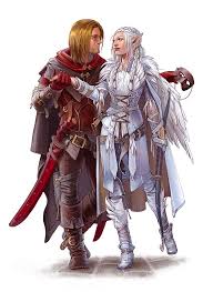Human Male Elf Female Ranger Fighter Lovers Concept Art Characters Fantasy Fantasy Inspiration
