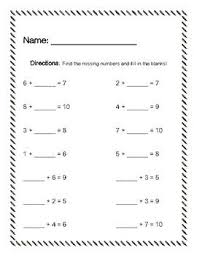 A 14 Question Addition Math Worksheet Students Will Have To Find The Missing Number And Write It In T Missing Numbers Math Worksheet 1st Grade Math Worksheets