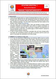 Situation Update No 1 Monsoon Floods In Myanmar Aha Centre