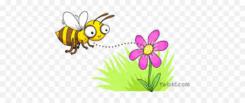 Beautiful bee which narisovana on white background. Cartoon Bee And Flower Illustration Twinkl Black And White Cartoon Bee Png Free Transparent Png Images Pngaaa Com