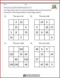 This means that the numbers add up to the same total in every direction. Magic Square Puzzle Fill In The Missing Numbers To Make A 4 By 4 Magic Square Magic Squares Math Math Square Puzzles Magic Squares