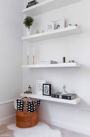 A Chic 42 Spm Apartment In Sweden Shelves In Bedroom Ikea Lack Shelves White Floating Shelves