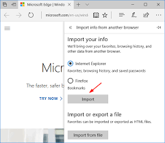 To get your edge favorites into a manageable collection of normal shortcut files, import the html file created when exporting favorites from edge into internet explorer. Import Chrome Firefox Ie Bookmarks And Passwords Into Microsoft Edge Password Recovery