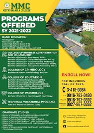 Jun 19, 2021 · metro manila likewise serves as the pivot point to other exciting, popular destinations in the philippines such as boracay, cebu city, davao city and more. Metro Manila College Inc Home Facebook