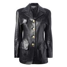 Rare Vintage Chanel Leather Jacket 1stdibs Com Leather Jacket Jackets Leather Jacket Black