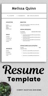 Want to save time and have your resume ready in 5 minutes? Student Resume Template Word Simple Modern Clean Easy One Page Resume Cv Template First Job Digital Download Pdf Teenagers Melissa Student Resume Student Resume Template Resume Template Word