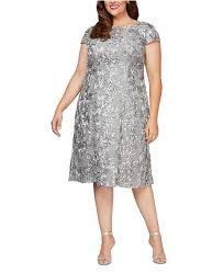 Plus Size Rosettes Lace A Line Dress