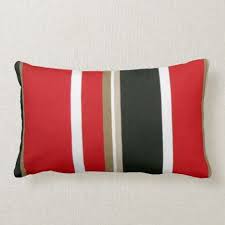 Black And White Striped Lumbar Pillow Gray Black Red White Striped Geometric Print Lumbar Pillow Geometricdecor Red And White Stripes Geometric Print Pillows