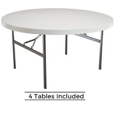 New 2970 4 Pack Lifetime 60 White Round Folding Tables Round Folding Table Patio Furniture Feet Folding Table