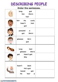 Describing People Interactive And Downloadable Worksheet You Can Do The Exercises Online English Worksheets For Kids English Creative Writing English Lessons