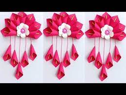 Diy Simple Home Decor Wall Decoration Hanging Flower Paper Craft Ideas Paper Craft Youtub Diy Paper Crafts Decoration Paper Flowers Craft Flower Diy Crafts