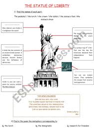 Statue Of Liberty Symbols Esl Worksheet By Stefanystef