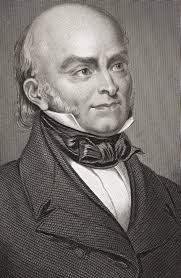 Vintage American History print of a color portrait of President John Adams.  It reads, Portraits Of The Presidents, John Adams, 2nd President Of The  United States Poster Print