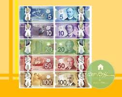 Printable 1 6 Miniature Scale Canadian Dollar Banknote Bills Double Sided For Yosd Blythe Barbie Toy Money Play Scale Diy Dollar Banknote Printing Double Sided American Dollar