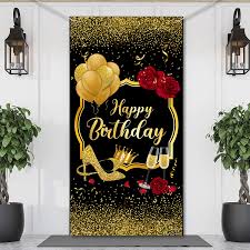 Envío gratis en tu primer pedido enviado por amazon. Decoracion Fiesta Cumpleanos Mujer Cubierta Puerta Feliz Cumpleanos Cartel Feliz Cumpleanos Telon Fondo Cumpleanos Patron Tacones Globos Rosa Vaso Fondo Cumpleanos Negro Dorado 70 9 X 35 4 Pulgadas Costura Y Manualidades Hogar Y