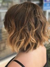 Undone Bob Short Wavy Hair Brown To Blonde Balayage Ombre Hair Color Hair By Kim Wallace Hea Short Wavy Hair Brown To Blonde Balayage Blonde Ombre Balayage