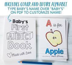 Alphabet coloring pages baby shower. Printable Abc Book Baby Shower Activity Alphabet Baby Book Etsy Baby Shower Book Abc Book Baby Shower Activities