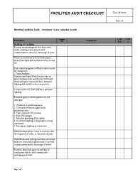 Commercial concurrency review application submittal checklist template. Facilities Internal Audit Checklist