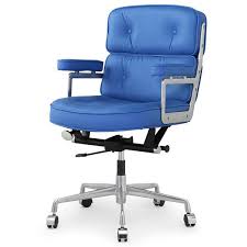 M340 Office Chair In Blue Italian Leather Office Chair Leather Office Chair Executive Office Chairs