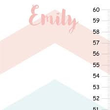 Chevron Personalized Growth Chart In Pastel Colors Chevron Nursery Decor Growth Chart Girl Height Chart