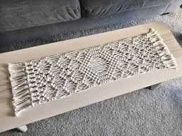 Macrame Table Runner Farmhouse Decor Modern Bohemian Etsy Bohem Perdeler Antika Dantel Duskapani