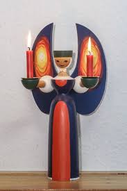 Weihnachtsengel Barbara, Holzfigur bemalt