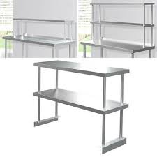 Edelstahl arbeitstisch basic 20x6 mit grundboden. Gastro Kuche Edelstahl Aufsatzbord Aufsatz Regal Wandbord 1 Oder 2 Ablageflachen