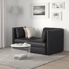 vallentuna وحدة كنب بمقعدين مع كنبة سرير وتخزين murum أسود ikea