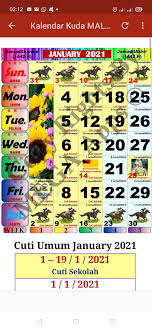 Kalendar lumba kuda atau kalendar kuda adalah sebahagian dari identiti malaysia, sama seperti malaysia dan kalendar kuda berpisah tiada. Kalendar Kuda Malaysia 2021 Apk