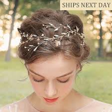 Greek Goddess Laurel Leaf Crown Gold Wedding Tiara Wedding Hair Piece Leaf  Headband Wedding Hair Accessory 5566