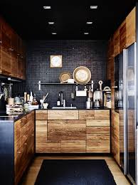 Modern kitchen, black and white kitchen, kitchen design, black appliances, shelves. Black Kitchen Design Kitchen Interior Black Kitchens