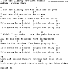 And all of the bad feelings have disappeared. I Can See Clearly Now Lyrics Johnny Nash