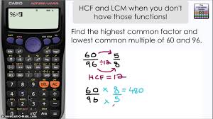 Simple Way To Find Highest Common Factor And Lowest Common Multiple Casio Fx 83gtplus Fx 85gtplus Common Multiples Common Factors Calculator