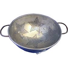 Star Pierced Pattern Aluminum Colander Strainer Vintage Vintage Kitchenware Colanders Strainers Vintage