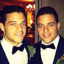 Rami Malek and his identical twin brother Sami Malek. Will Rami win the  Golden Globe for Best Actor for Bohemian Rhapsody this weekend? 🎬