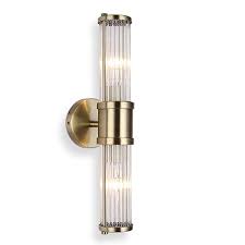 Ecobrt Modern Glass Rod Shades Wall Sconce Lights Fixture Bronze Color Bedroom Living Room Glass Wall Lights Indoor Lighting Fixtures Wall Mount Light Fixture
