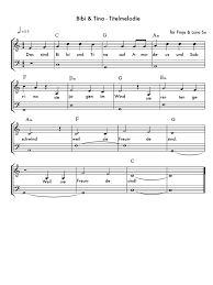 Eine klaviertastatur besteht aus weißen und schwarzen tasten. Bibi Und Tina Titelmelodie Klavier Keyboard