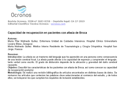 Sin duda, la afasia de broca es de las más conocidas. Capacidad De Recuperacion En Pacientes Con Afasia De Broca Ocronos Editorial Cientifico Tecnica