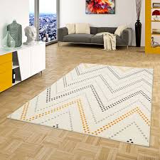 Die enden wurden zurückgedreht und von hand genäht. Teppich Modern Trendline Zick Zack Creme Gelb