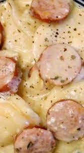 Crockpot Pierogi Casserole With Kielbasa An Easy Meals Recipe Recipe Recipes Crockpot Recipes Slow Cooker Crockpot Dinner