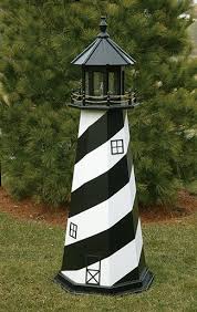 The stunning cape hatteras lighthouse in north carolina is historic, and the perfect place instead, the engineer accidentally mixed up the plans, and cape lookout's lighthouse now sports the black the new cape hatteras lighthouse, the one that stands today, was activated in december 1870. Cape Hatteras Decorative Lighthouse Lighthouse Decor Lawn Decor Lighthouse