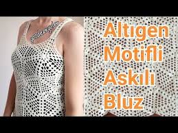So Beautiful Altigen Motifli Tigisi Askili Yazlik Bluz Crochet Summer Blouse With Hexagon Motif Youtube Bluz Orgu Youtube