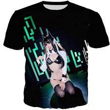 Amazon.co.jp: Tシャツヘンタイスケベなアニメの女の子3Dプリント面白い服ラウンドネックノベルティシャツTシャツルーズファッション半袖Tシャツ,黒,XXXXX~Large  : ファッション