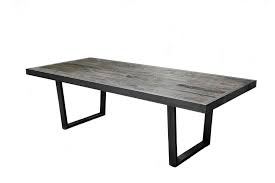 modern steel and barn wood dining table