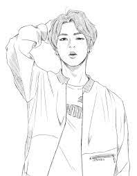 Park jimin lineart page by ladyeru <3 #bts #jimin. One Wish To Rule Them All Jikook Little Space Bts Drawings Kpop Drawings Drawings