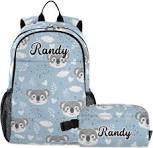 Emelivor Mochilas coloridas de Koala Stars personalizadas para niñas niños  mochila para estudiantes de primaria con lonchera, Koala Nubes Azul Hojas,  ...
