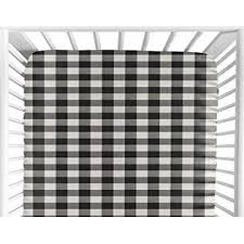 Sweet Jojo Designs Black And White Buffalo Plaid Boy Fitted Crib Sheet Baby Or Toddler Bed Nursery Woodland Rustic Country