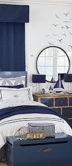 Monique Lhuillier Upholstered Square Bed And Headboard In 2020 Nautical Decor Bedroom Nautical Bedroom Nautical Kids Bedroom