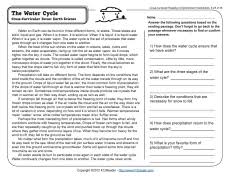 Free water cycle activities and classroom resources! Water Cycle Reading Worksheets Spelling Grammar Comprehension Lesson Plans