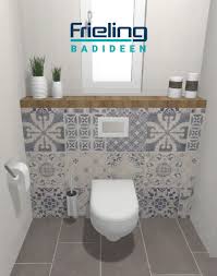 Dekorideen Das Skandinavische Gaste Wc 3d Planung Ansicht Wc Musterfliesen Skandi Highlight Gastebad In 2020 Wc Mit Dusche Gaste Wc Kleine Gaste Wc